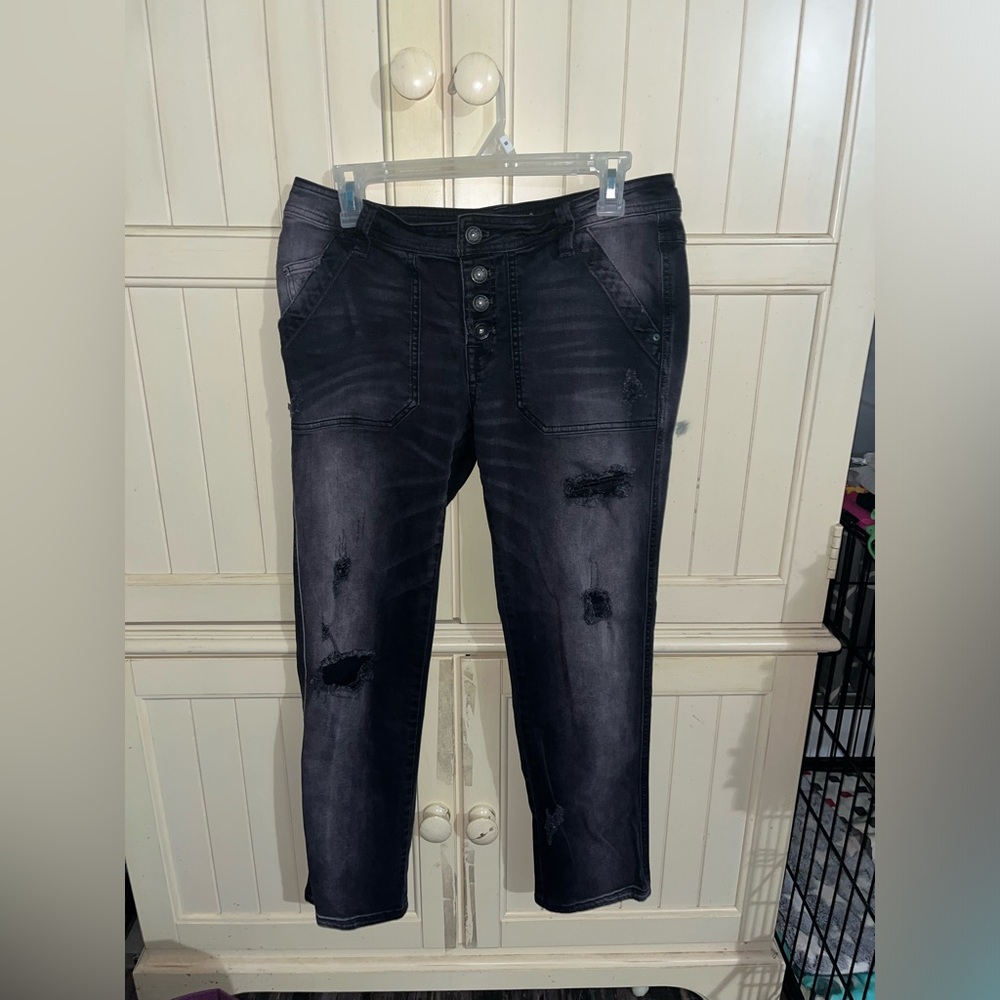 Free People Women's Mid-Rise Relaxed Mountaineer Jean Black - Picture 4 of 9